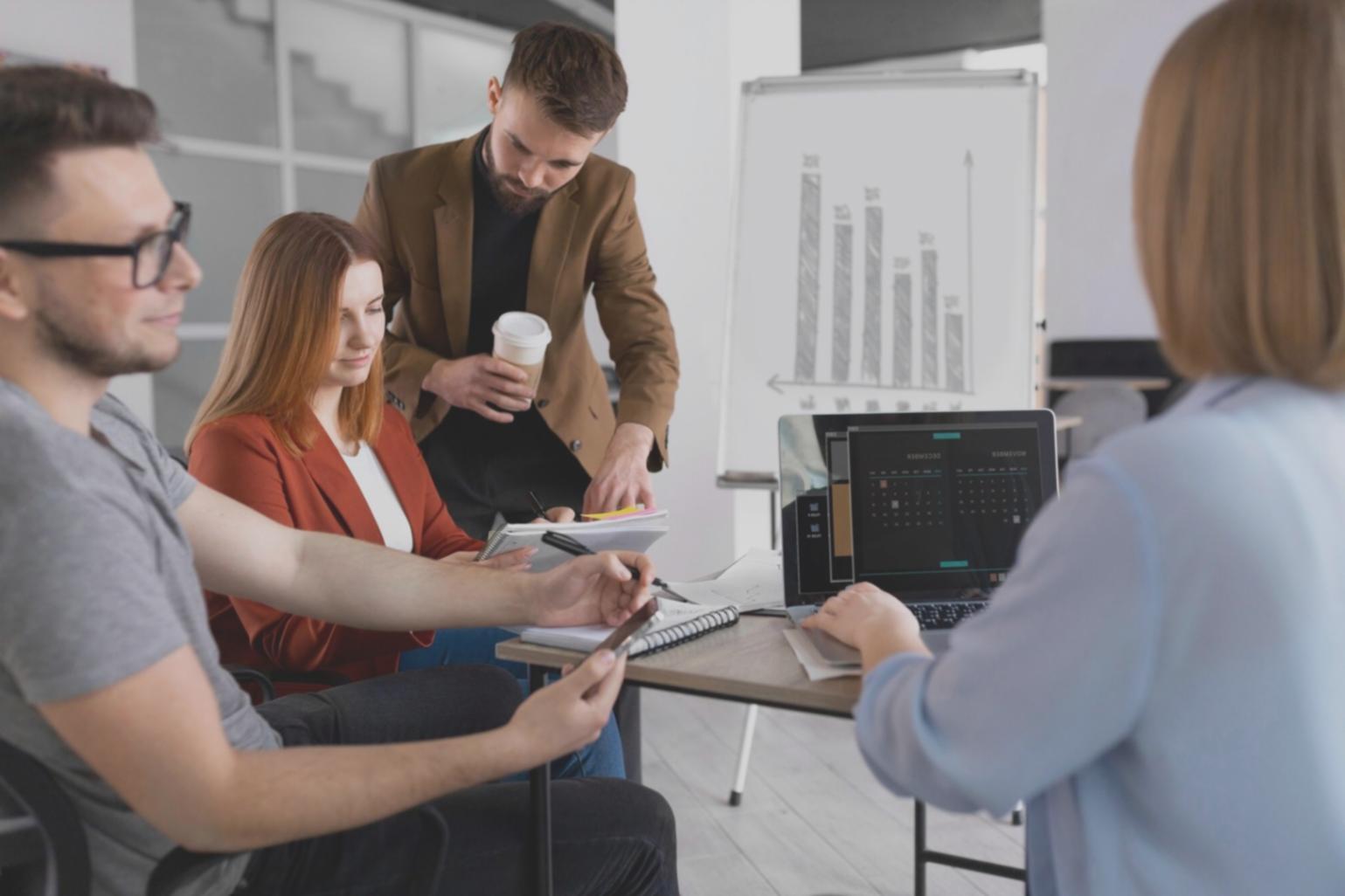 Financial planning workspace with calculator and documents