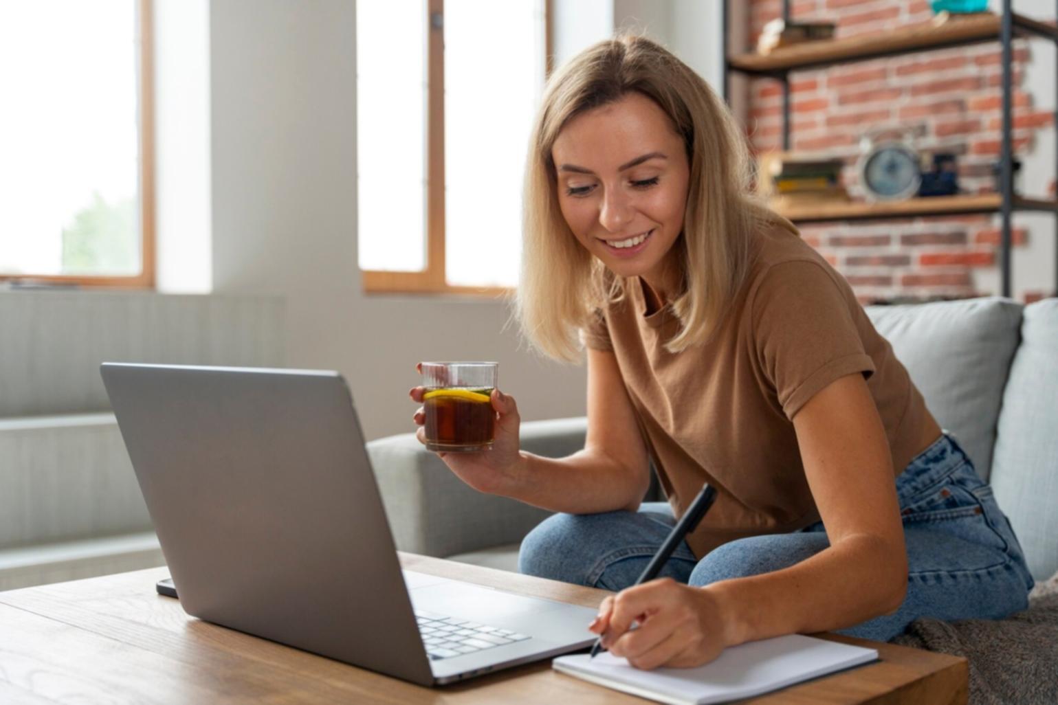 Financial planning workspace with documents and analysis charts